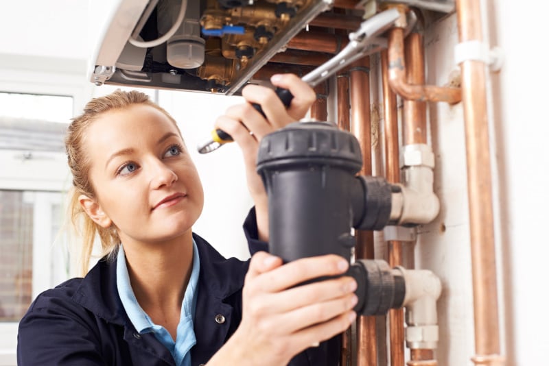 Femaile plumber