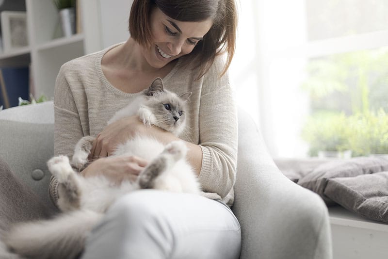 Woman with cat