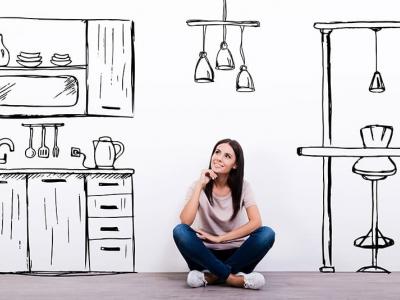 Women in kitchen sketch