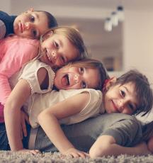 children laying on the floor