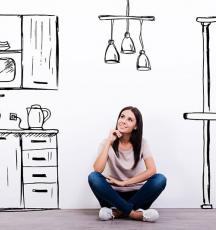 Women in kitchen sketch