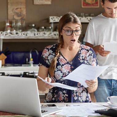 Woman looking shocked