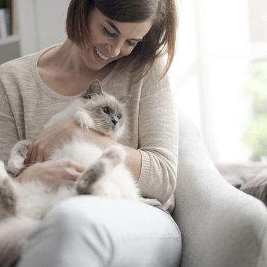 Woman with cat