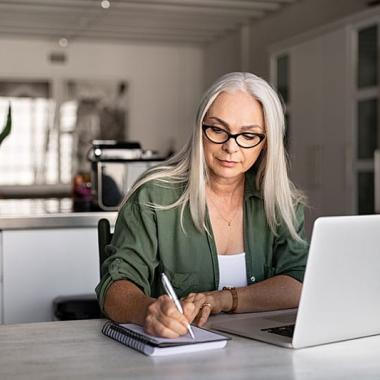 woman working from home